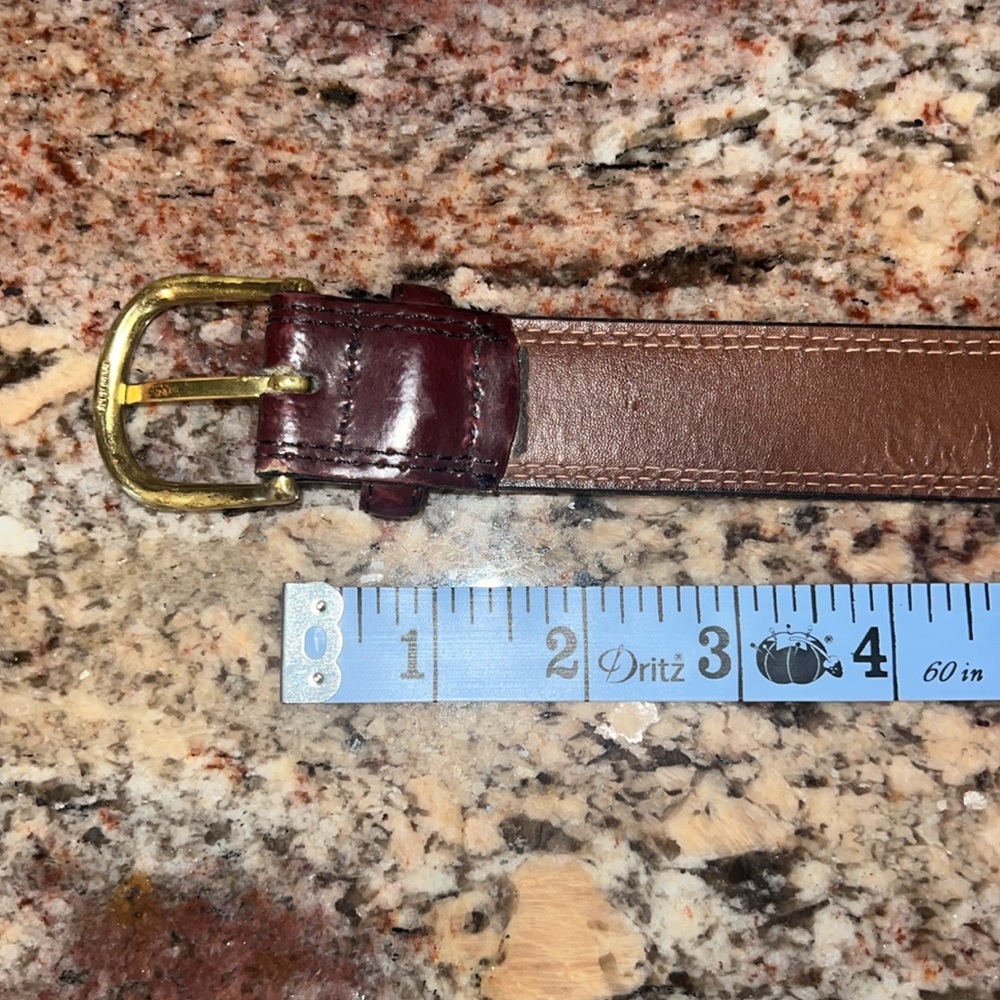 44” Maroon Leather Belt in VG Condition - Picture 5 of 7